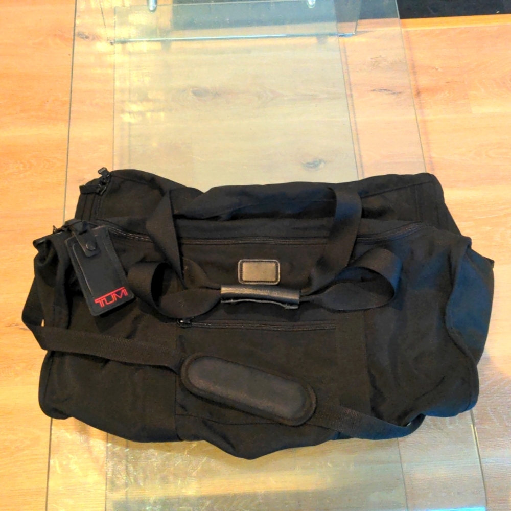 Tumi Black Tactical Nylon Travel Duffle